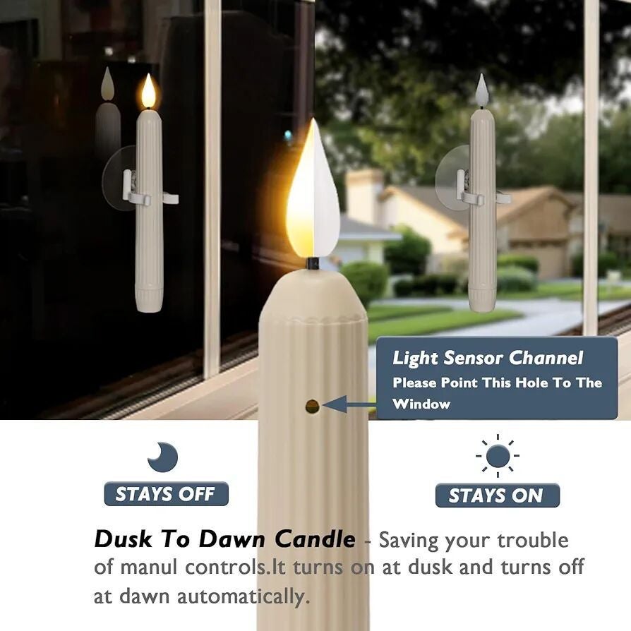 Kithouse Set 12 Candele LED Con Timer E Telecomando | Portacandele Oro E Ventose Per Finestre