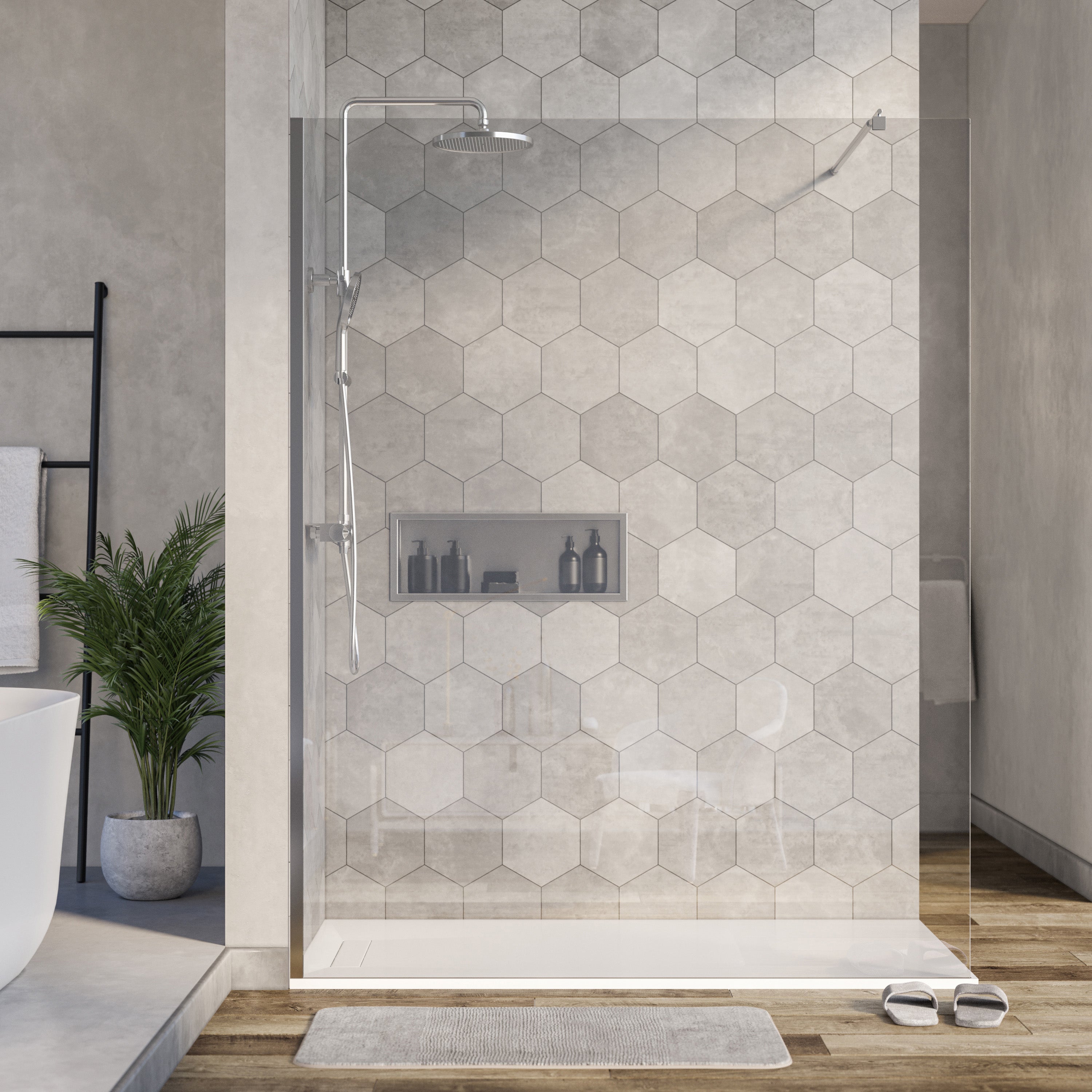 Bernstein Ścianka prysznicowa 160 cm Walk-In EX101 szkło przezroczyste 10 mm - 2