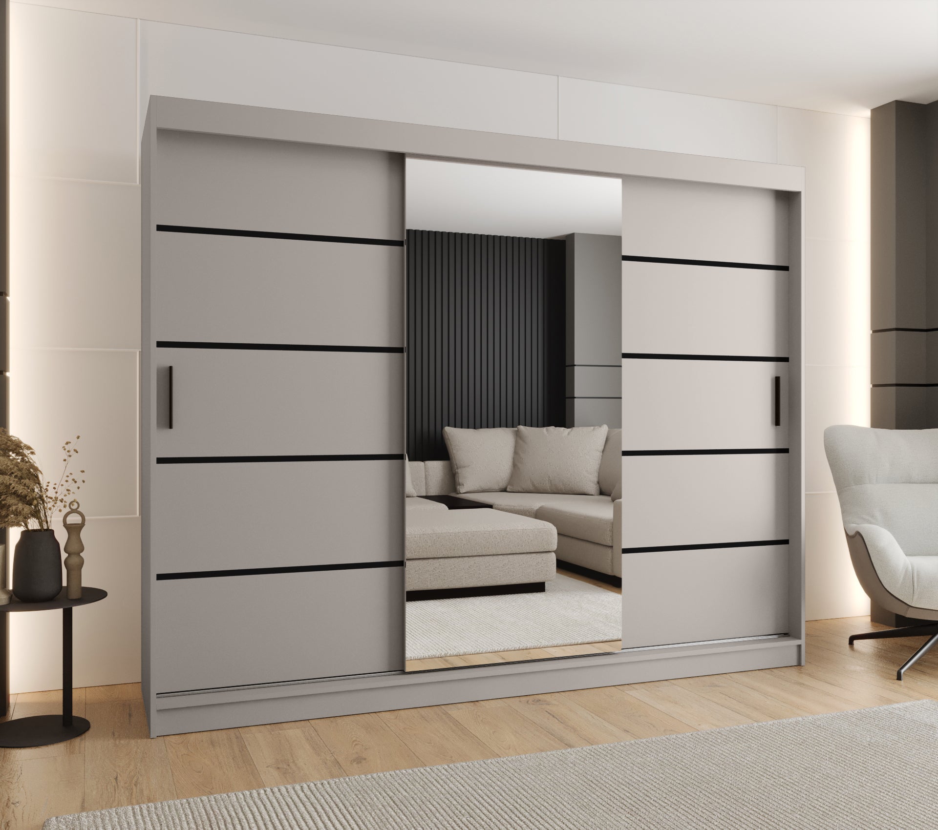 Szafa przesuwna garderoba RUBINO V2 250 x 62 x 200 cm Kaszmir - 2
