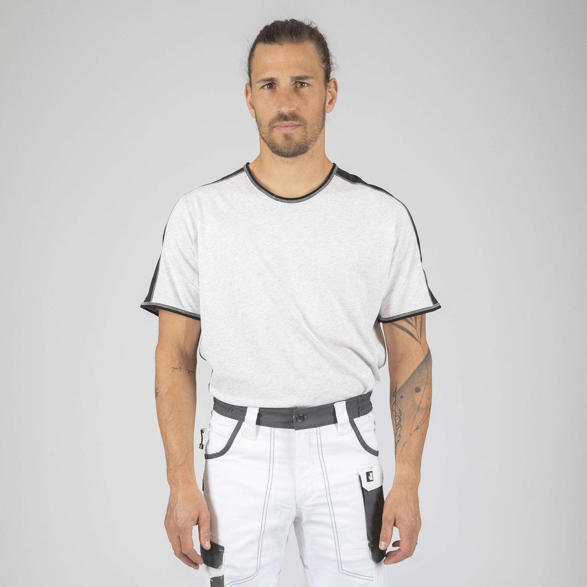 ANDY - T-SHIRT MANCHES COURTES DE TRAVAIL - 1400 Blanc chiné XL - 2