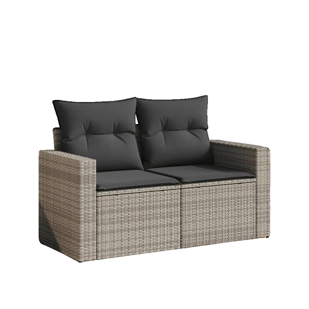 Salon bas de jardin en Rattan synthétique Gris 2 personnes - 3
