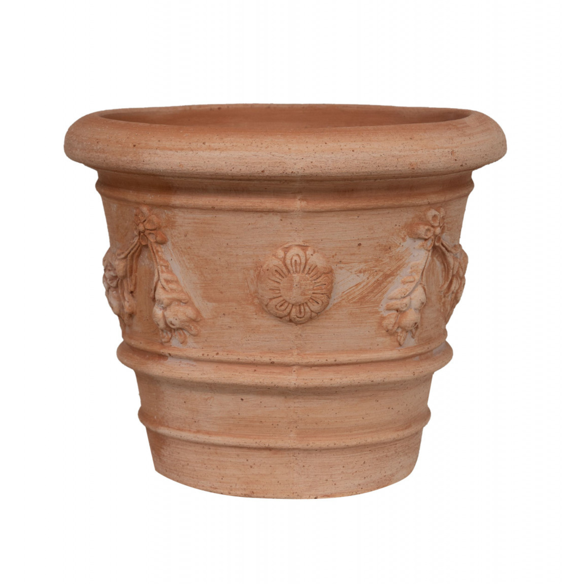 BISCOTTINI Pot en terre cuite fait main 30x25cm - Pot de jardin résistant au gel - Pot pour bonsaï d'intérieur et d'extérieur - 6