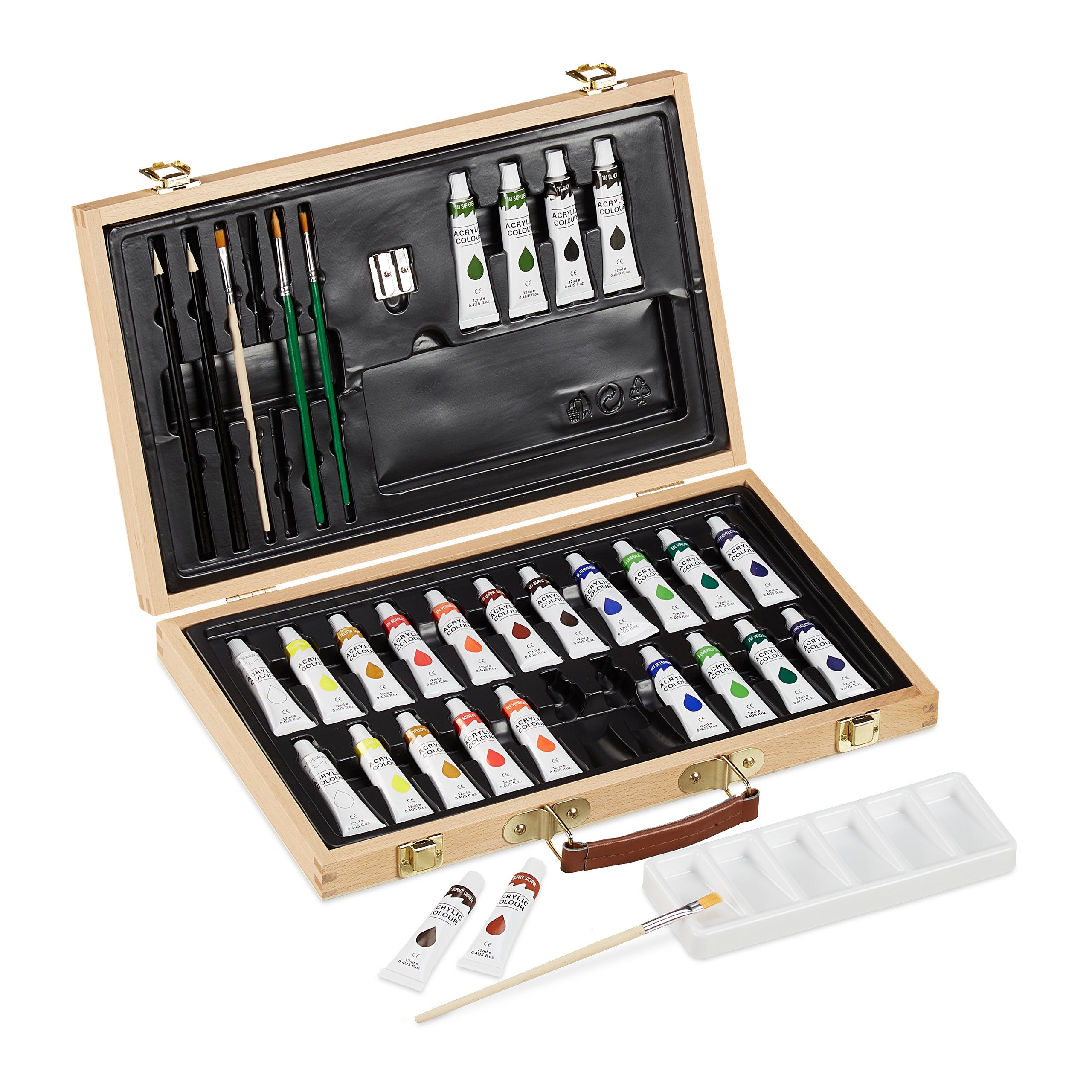 Royal & Langnickel Set Colori Acrilici 12 Tubetti Da 12ml Con 2 Pennelli - Vernici A Base D'Acqua