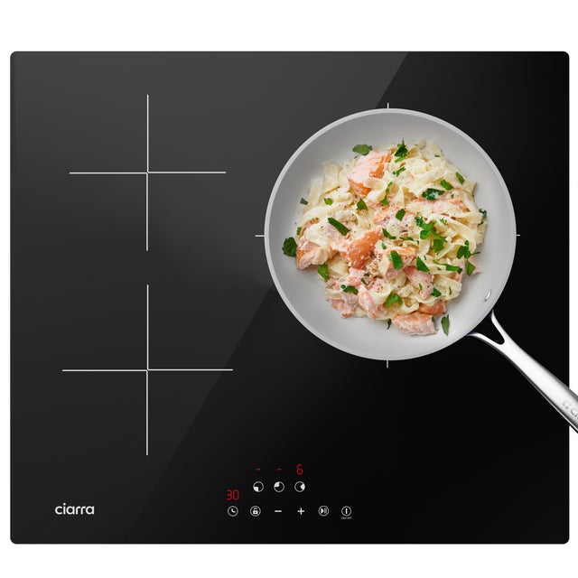 CIARRA Plaque Induction 3 Foyers 6200W 59x52cm Auto-Stop 99 Mins Minuterie CD3BIH