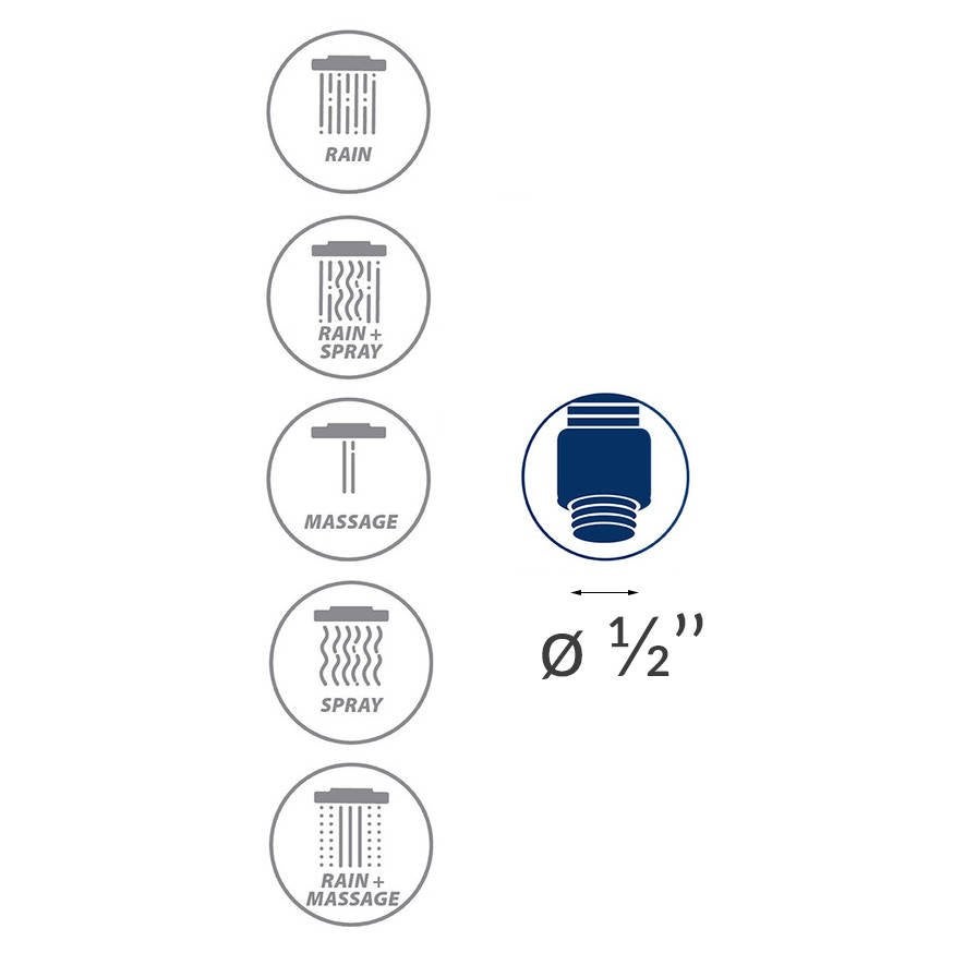 Pomme De Douche Watersaving Gris - 5