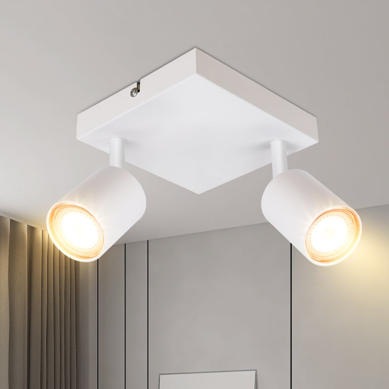 NETTLIFE Reflektorowa sufitowy do salonu 2 żarówki czarny GU10 regulowany do sypialni i kuchni