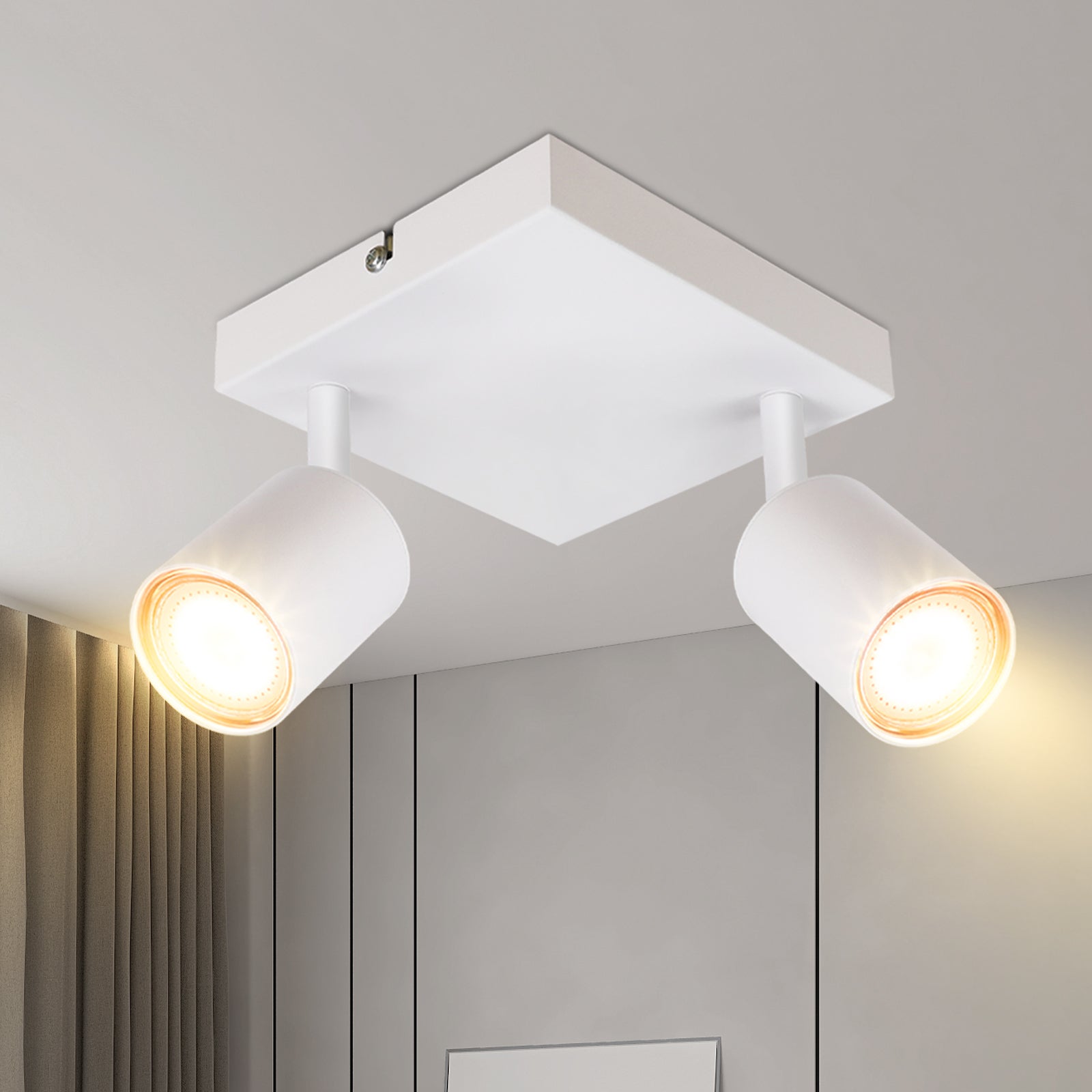 NETTLIFE Reflektorowa sufitowy do salonu 2 żarówki czarny GU10 regulowany do sypialni i kuchni