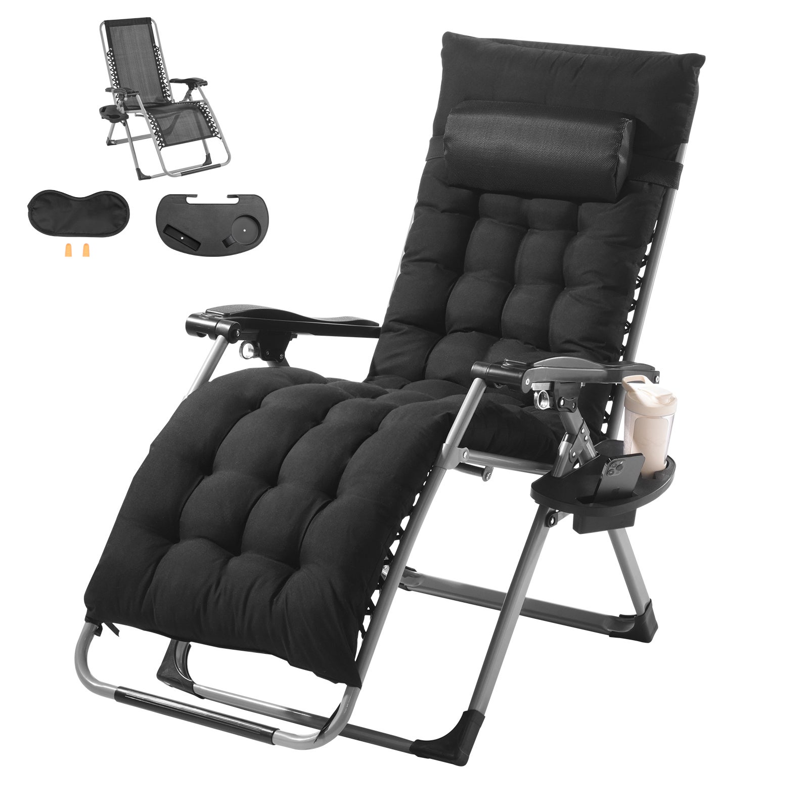 Fauteuil de jardin sans coussin None en Aluminium Noir - 3
