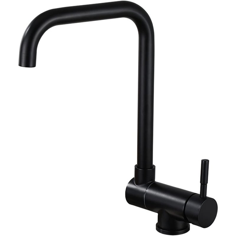 Wyciągana bateria kuchenna, składana bateria kuchenna, wylewka obrotowa 360° (czarna)
