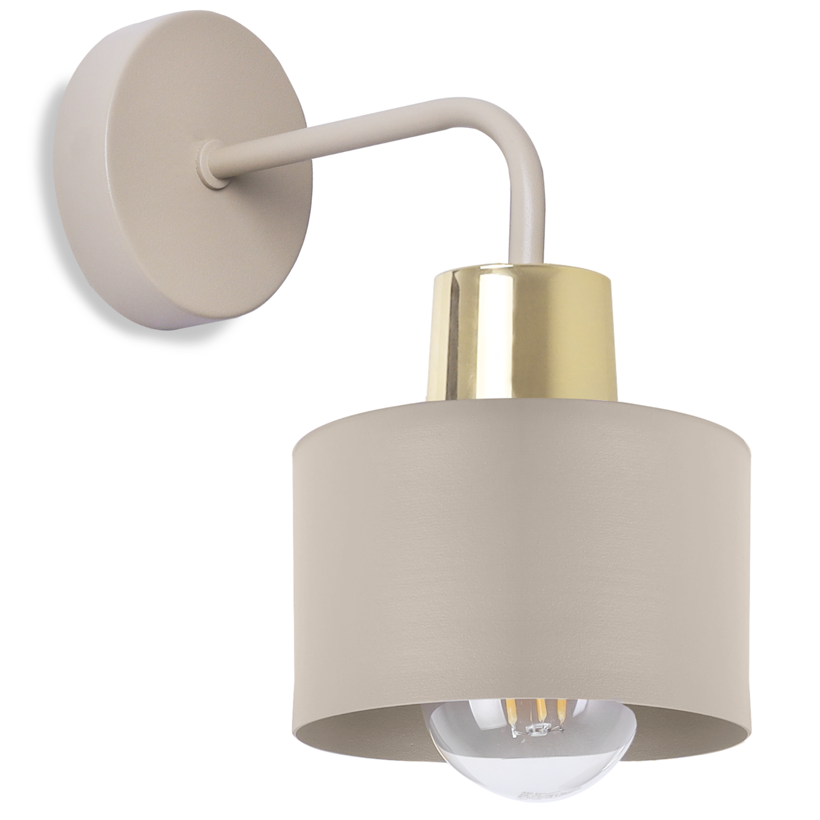Lampa kinkiet ścienny Panta modern długi 1xE27 klosz kaszmirowy/złoty Light Home LH