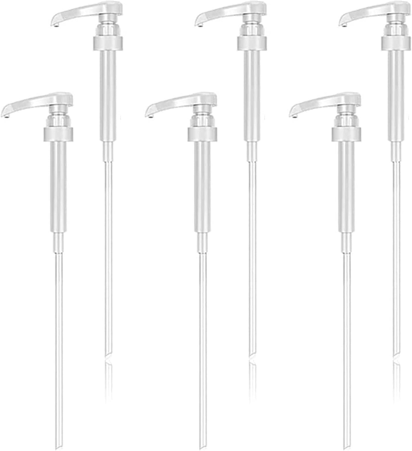 Pompa do syropu, 6 sztuk, wielokrotnego użytku, dozownik do syropu, pompa zamienna do głowicy syropu (z wężykiem)