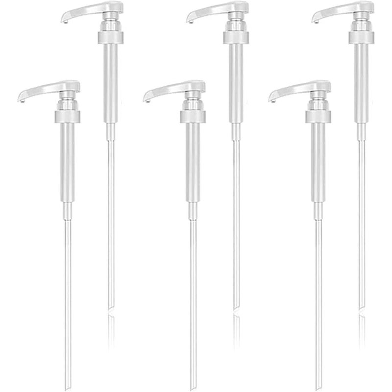 Pompa do syropu, 6 sztuk, wielokrotnego użytku, dozownik do syropu, pompa zamienna do głowicy syropu (z wężykiem)