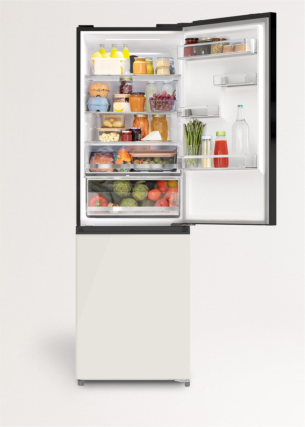 CREATE - FRIDGE STUDIO COMBI PRO 402 - Réfrigérateur-congélateur combiné 402L No Frost avec Space Pro et Care+- Blanc cassé - 3