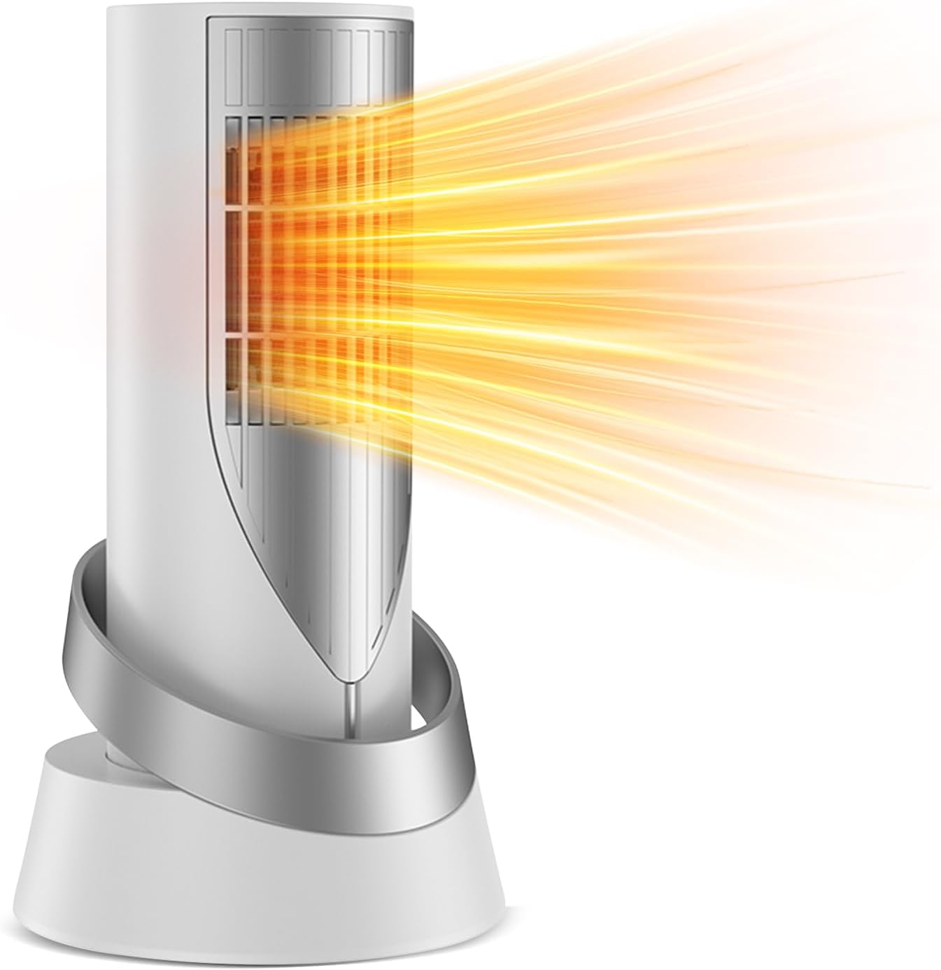 Miniaturowy ceramiczny grzejnik elektryczny z termostatem, 1200 W, przenośny, odpowiedni do biura, sypialni, salonu, z zabezpieczeniem przed przewróc