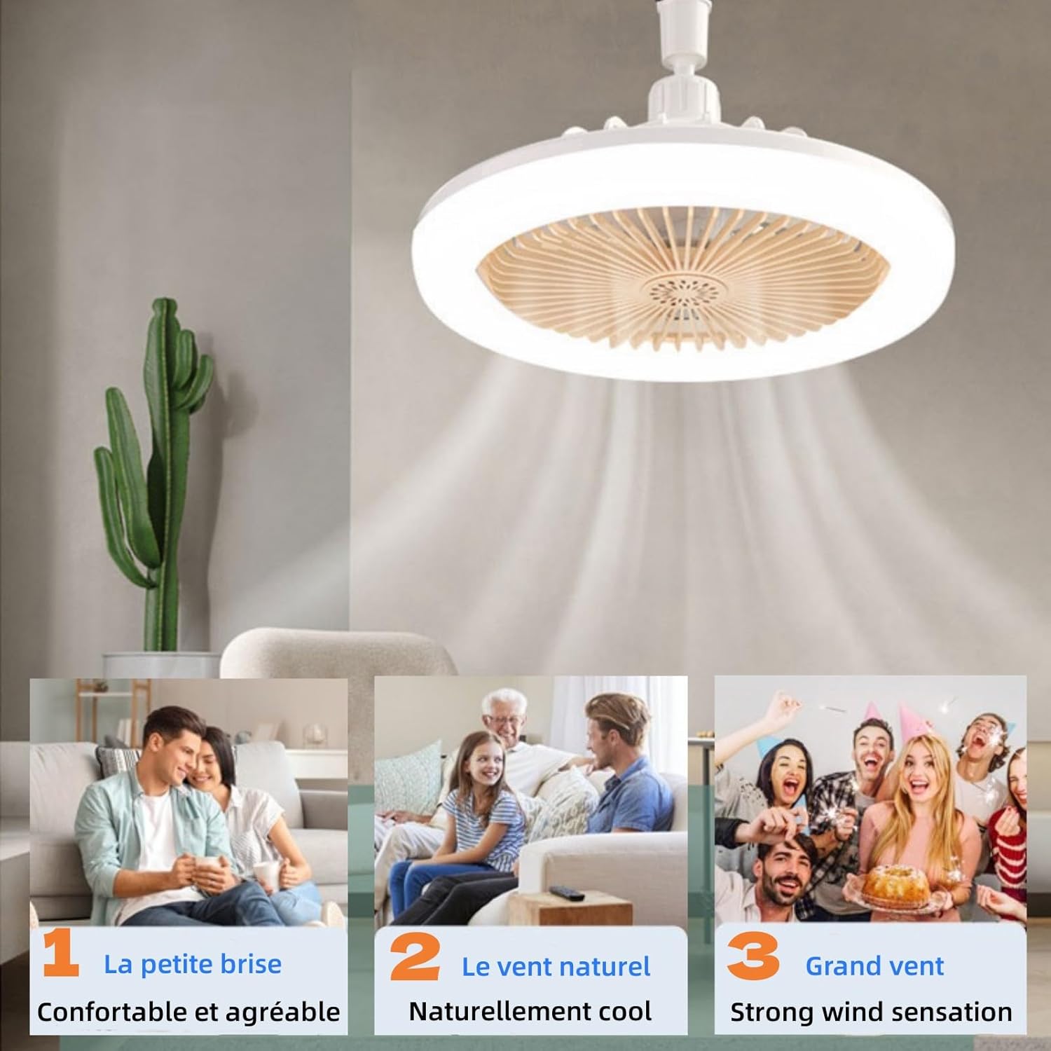 Ventilatore Da Soffitto Con Luce E Telecomando DJChen Plafoniera Con Ventilatore A Soffitto - LED Dimmerabile E Telecomando Ventilatore Silenzioso - Foto 5