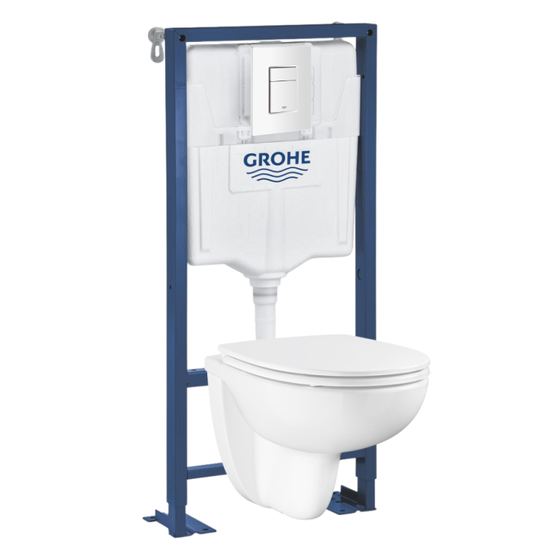 Inodoro suspendido sin borde + Asiento + Estructura soporte + Mando WC ...