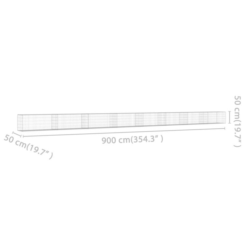 Muro de gaviones con cubiertas acero galvanizado 900x50x50 cm vidaXL - 6