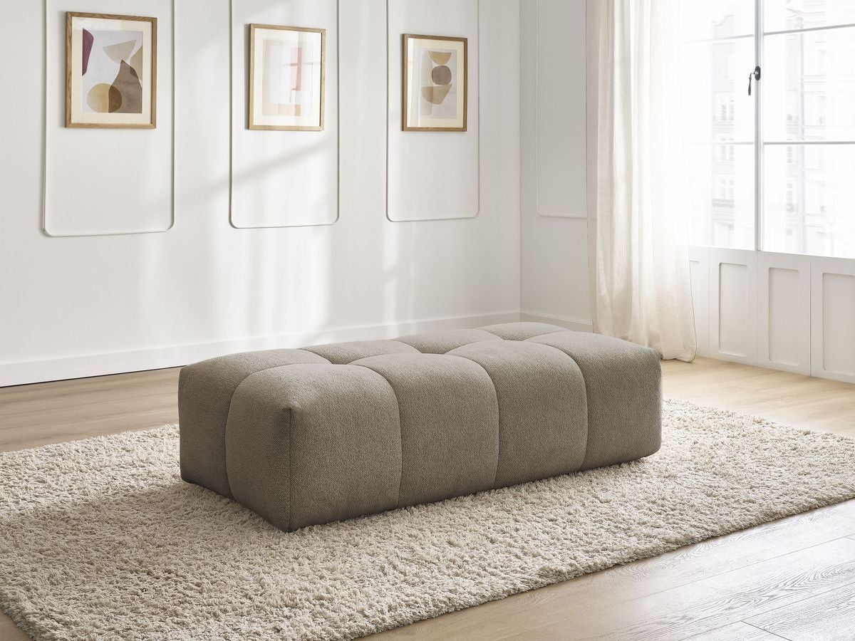 BOBOCHIC Pouf petit EVEREST tissu chiné Taupe - 5
