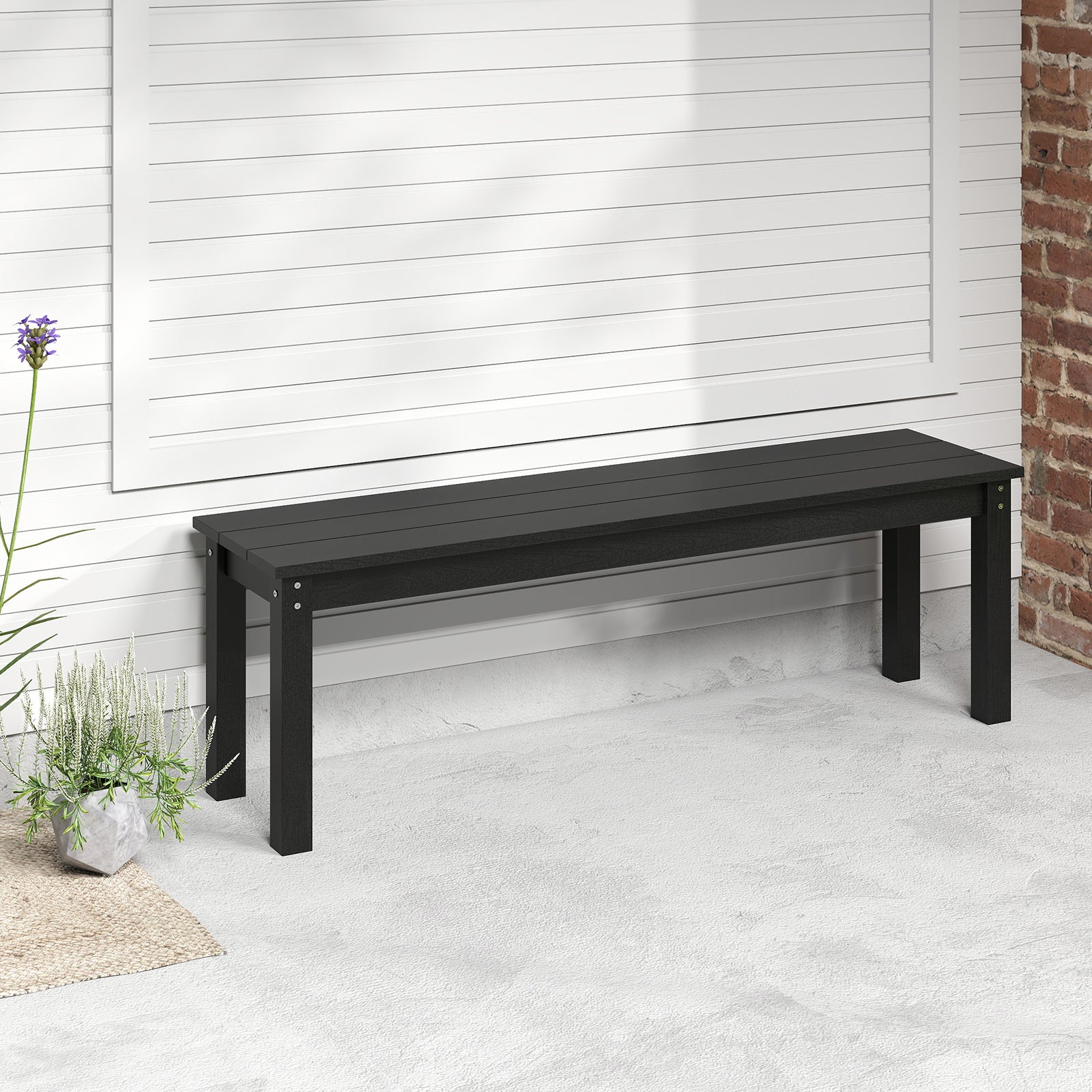 Panchina da Giardino 3 Posti, Panca da Esterno Balcone, Panchine da Giardino, con Panchine con Schienale e Braccioli Resistente alle Intemperie, per Giardini del Parco Comunitario ( Size : 150cm/59.1i