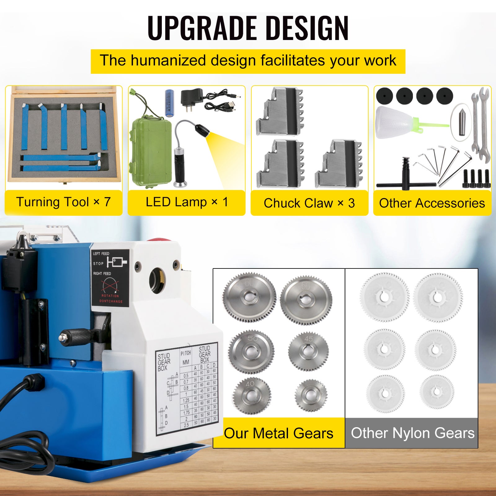 Mini tour à métaux,tour d'établi SucceBuy 7