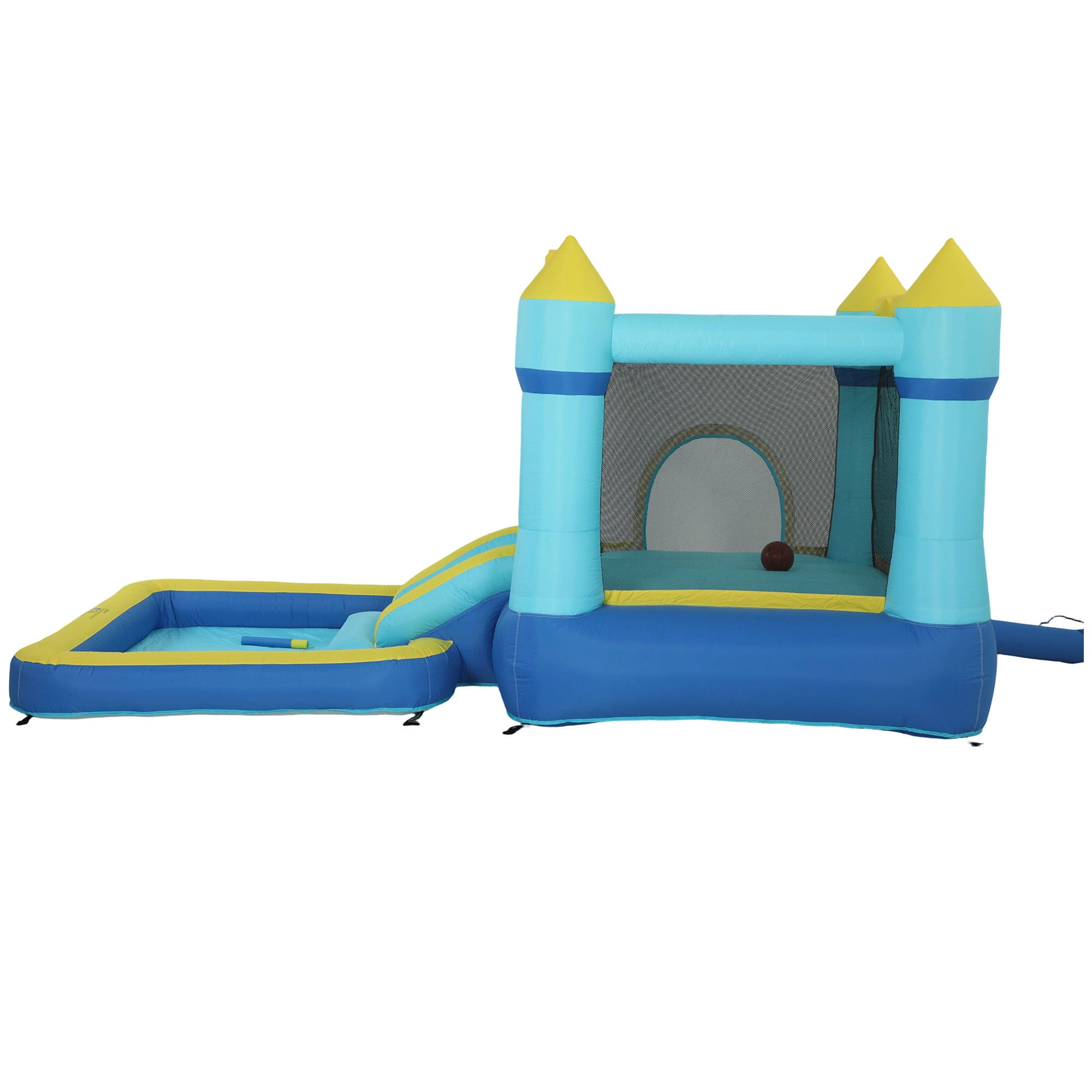 Castelo Insuflável Infantil AIYAPLAY Tecido Oxford, Poliéster Azul 364x173x182 cm - 4