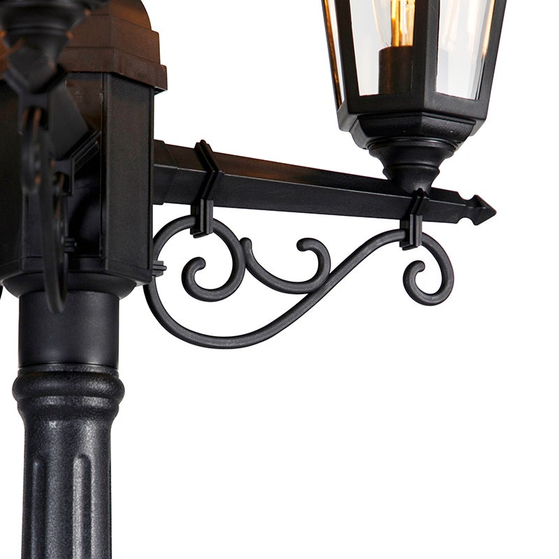 Lanterna da esterno classica nera 3 luci IP44 - New Haven - 2