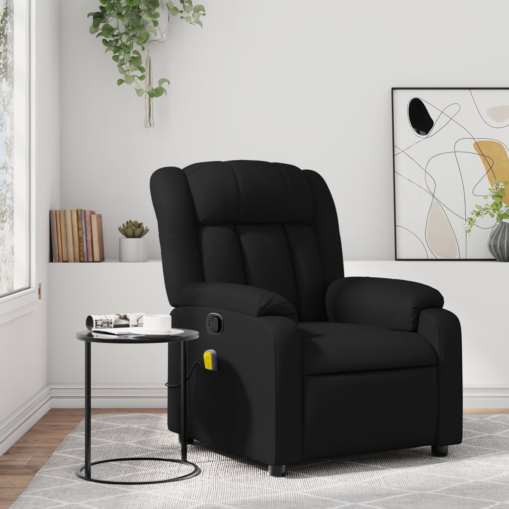 Fauteuil De Massage Inclinable VidaXL - Similicuir Noir - Pour Salon - Neuf Dans Son Carton