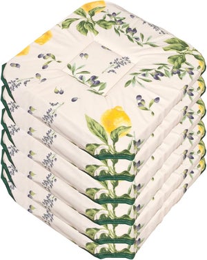 ZTGL Cuscini per Sedie con Volant 45x43, Imbottitura Cuscino Trapuntato, Sedie Antiscivolo, Confortevoli, Resistenti, Lavabili, per Cucina, Camera da Letto, Beige, 4 Pack
