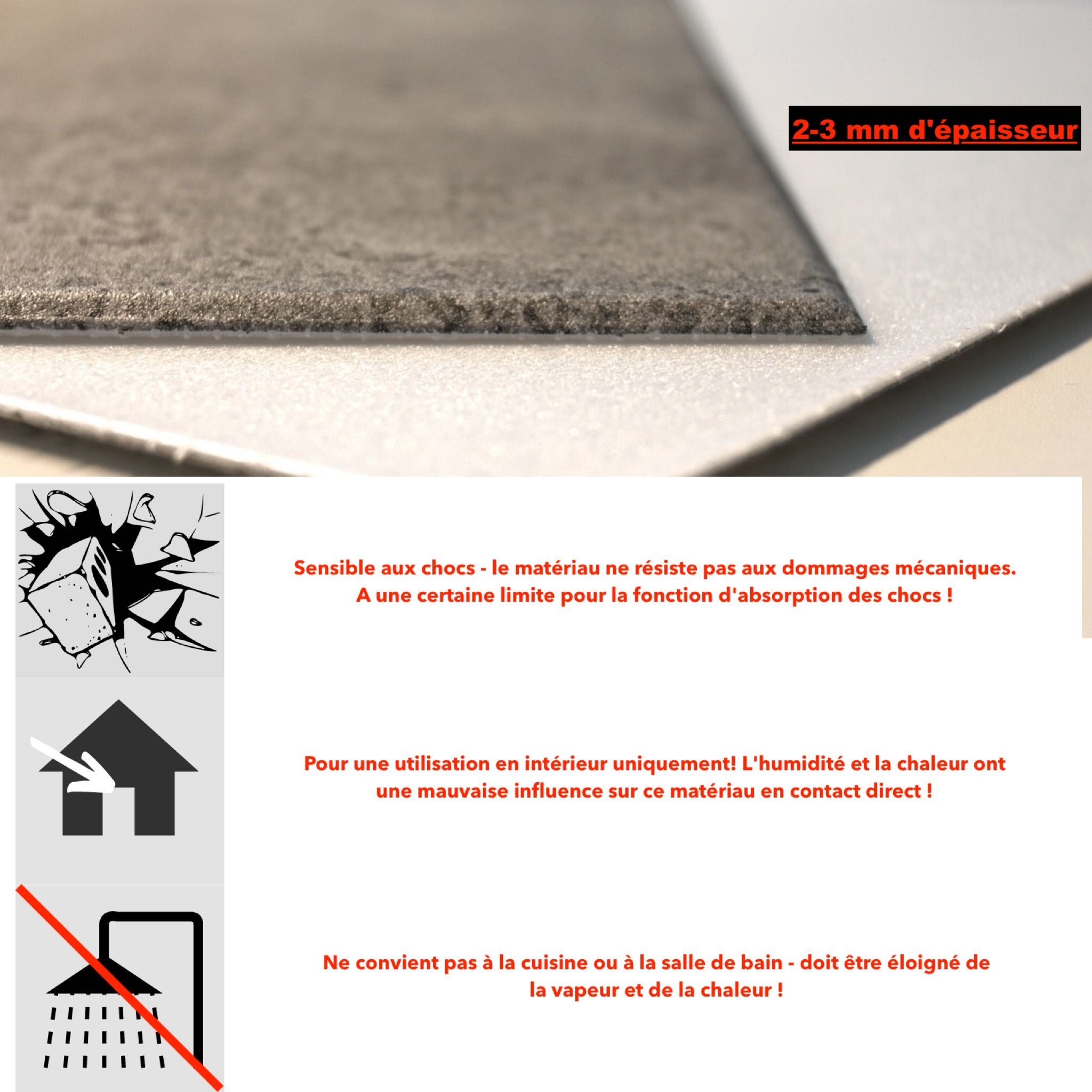 4m² -8 pièces panneaux aspect béton muraux de plafond décoration murale imitation béton ! Styrofoam - polystyrène XPS de 2 mm d'épaisseur ! 7014XL - 4