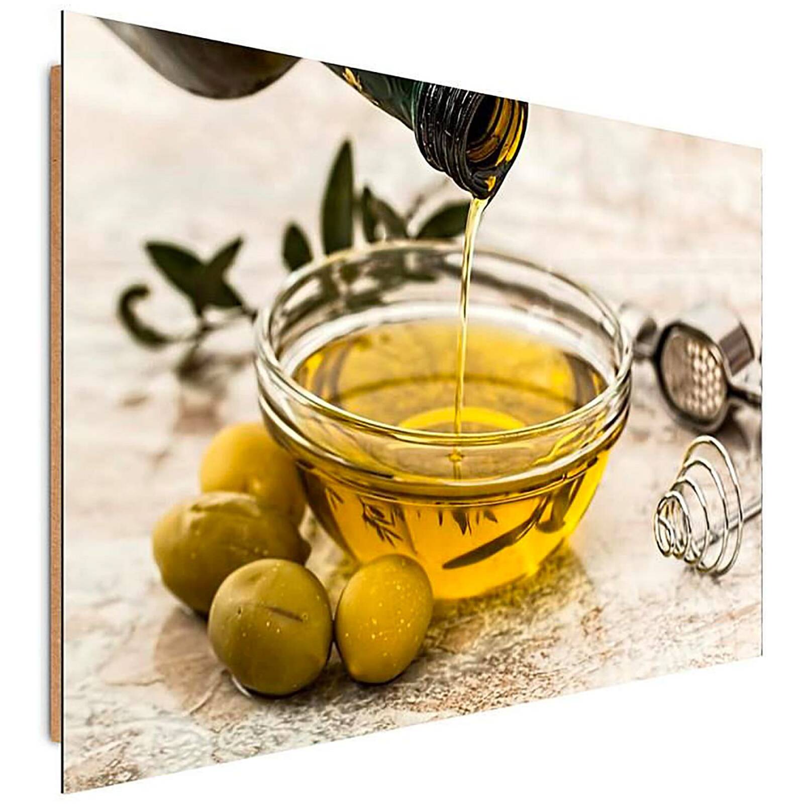 Tableau bois l'huile d'olive et les olives - 120 x 80 cm - 2