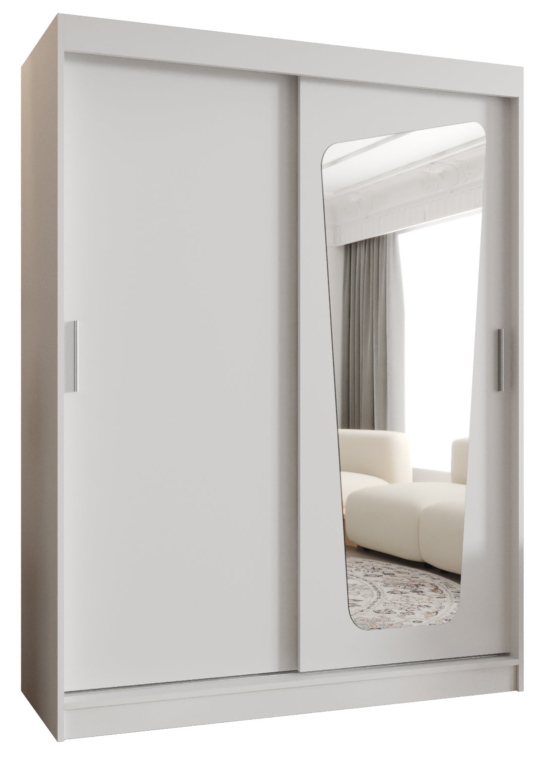 Szafa przesuwna garderoba MOKA 150 x 62 x 200 cm Biały - Abiks Meble