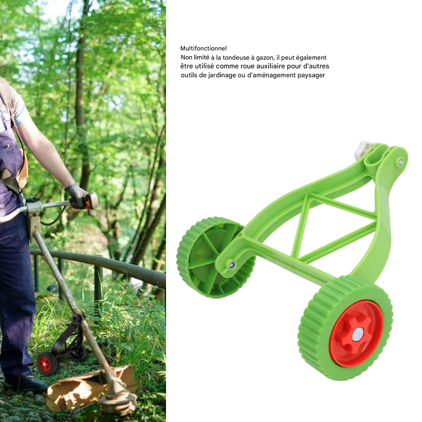 Ensemble De Roues De Support Réglables Pour Coupe-herbe