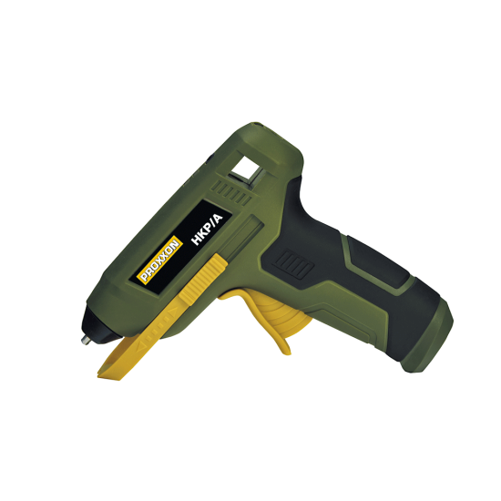 Proxxon 28190 - Pistola per colla a caldo a batteria HKP/A con stazione di ricarica da 230 Volt