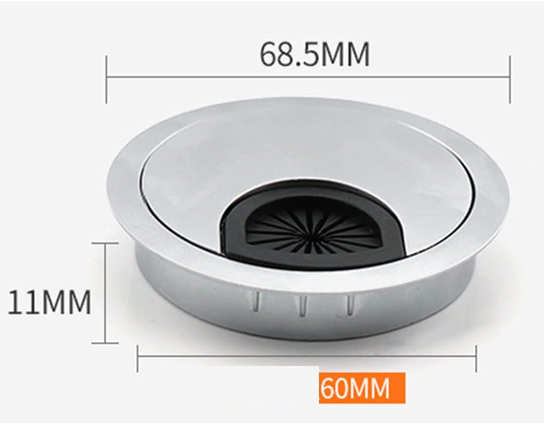 Quatre gaines de 60 mm pour câbles informatiques, avec embouts ronds en bronze pour une gestion optimale des câbles. Couleur bronze. - 3
