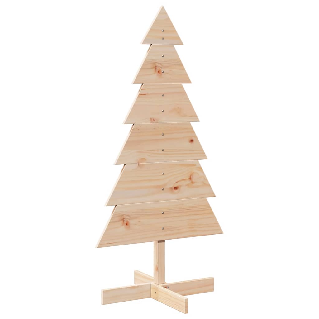 120 cm Dekoracyjna drewniana choinka z litego drewna sosnowego - COMFORTXL