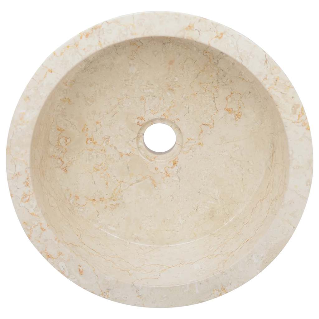 Lavabo Crème Ø40x15 cm Marbre - 6