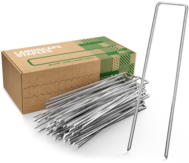 GardenGloss Piquets de Fixation en Acier Galvanisé (25 Pièces) - Agrafes de Fixation Solides pour Toile de Paillage, Grillage et Filets