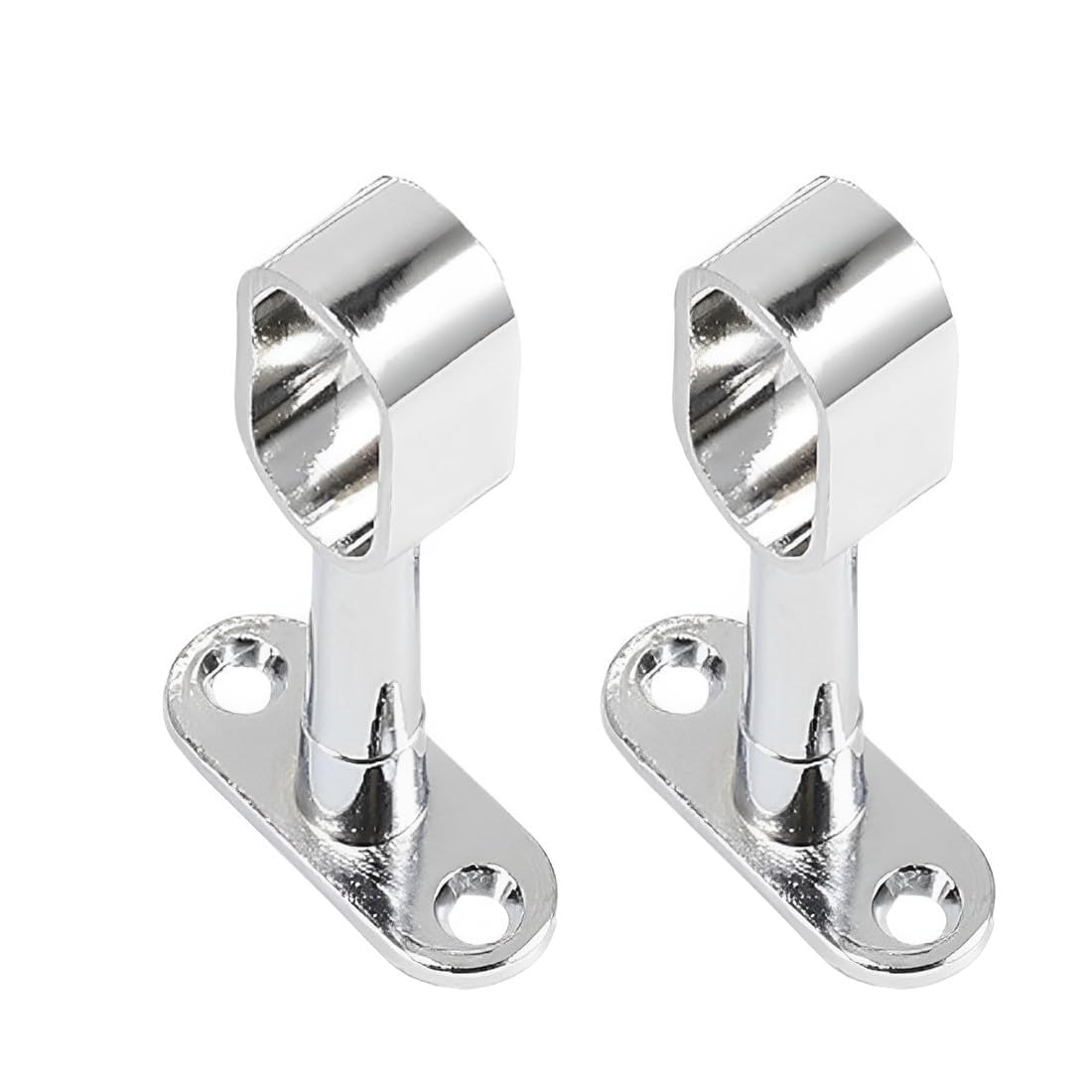 4Pcs Penderie Ovale Support Tringle Penderie Supports De Tringle à VêTements Ovales Barre Penderie Alliage avec 4 Vis Armoire pour Cuisine Salle De Bain