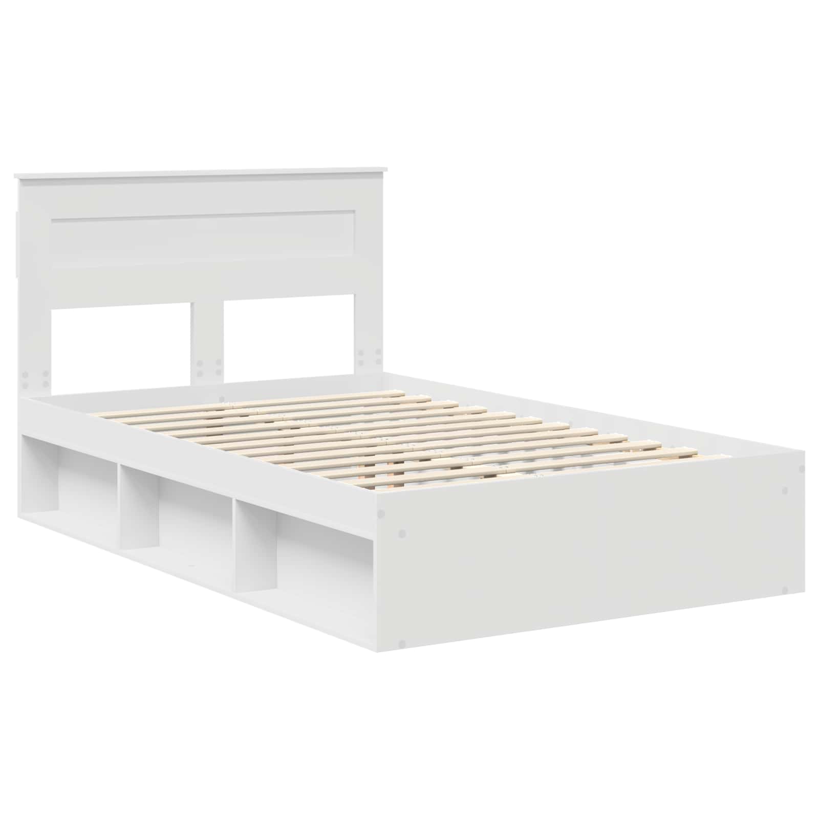 Cadre de lit blanc 120 x 200 cm en pin massif - 4
