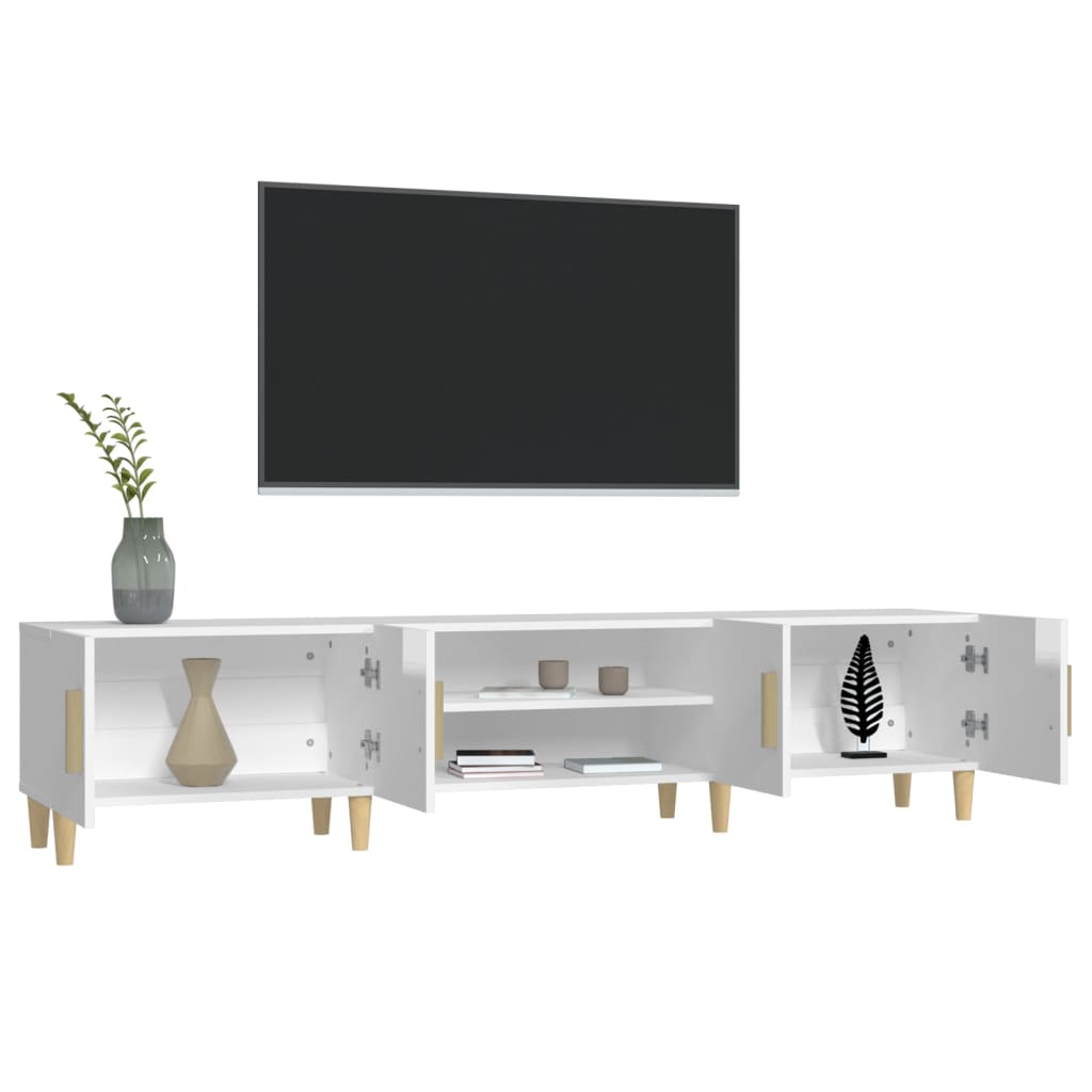 vidaXL Mobile Porta TV Bianco Lucido 180x31,5x40 cm Legno Multistrato - 5