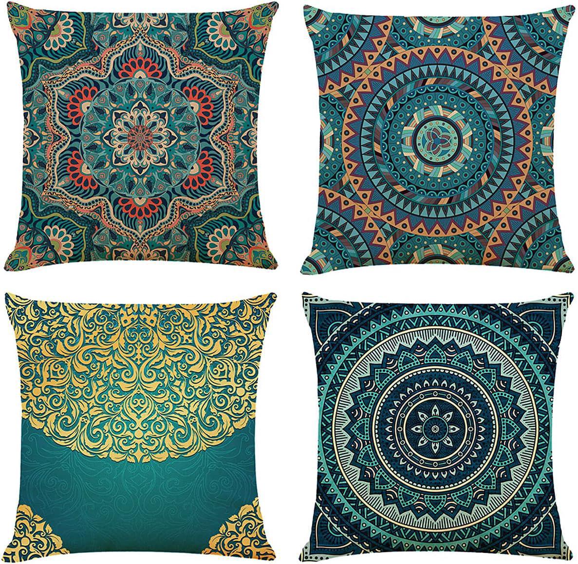 Lot De 4 Taies D'oreiller Décoratives Simili Cuir – 24x24 Pouces – Beige/gris/vert/marron