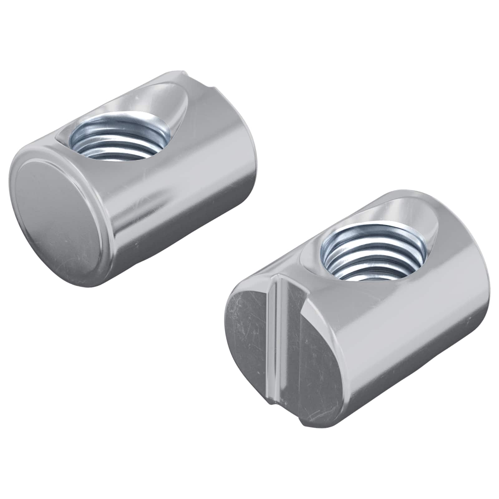 Lot De 100 écrous-barils Pour Meubles – Filetage M6 X 20 Mm, Avec Trou, Zingué, One Stop DIY