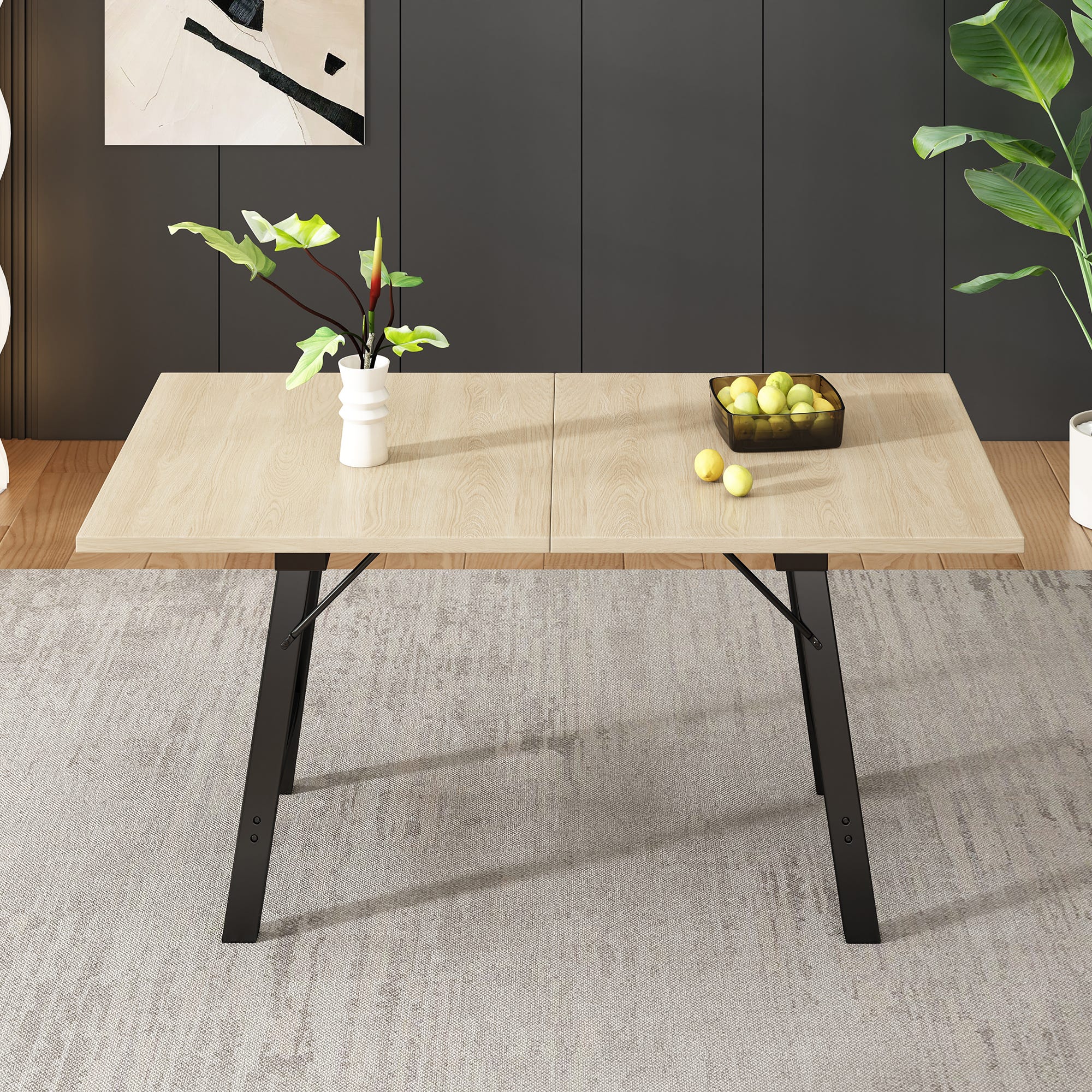 Table à Manger Extensible Biqzuya 110-140×80 Cm Avec étagère à Snacks Et Rangement à Vin - Gain De Place Pour Cuisine/salon