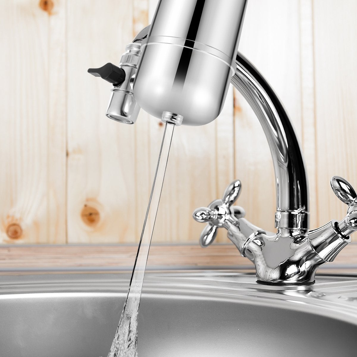 Filtre à eau pour robinet d'évier de cuisine, purificateur d'eau avec 3 convertisseurs, 8 niveaux de nettoyage, pour robinets standard - 6