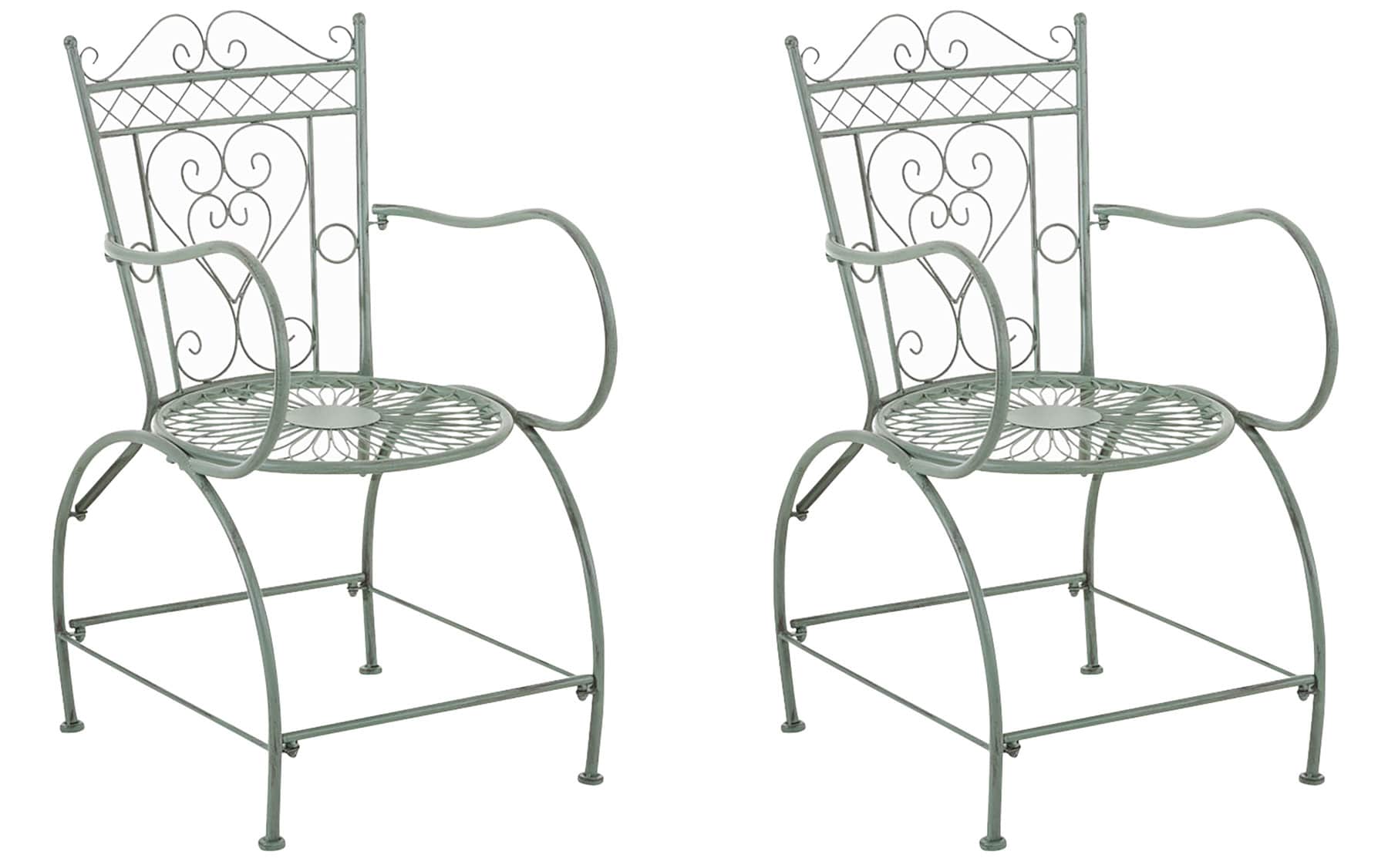 Lot de 2 chaises de jardin avec accoudoirs balcon terrasse design ...