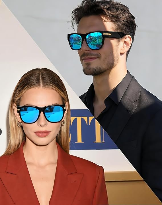 Lunettes de soleil polarisées carrées pour porter par-dessus lunettes – pour Hommes & Femmes – adaptées à la conduite, à la pêche et aux - 2