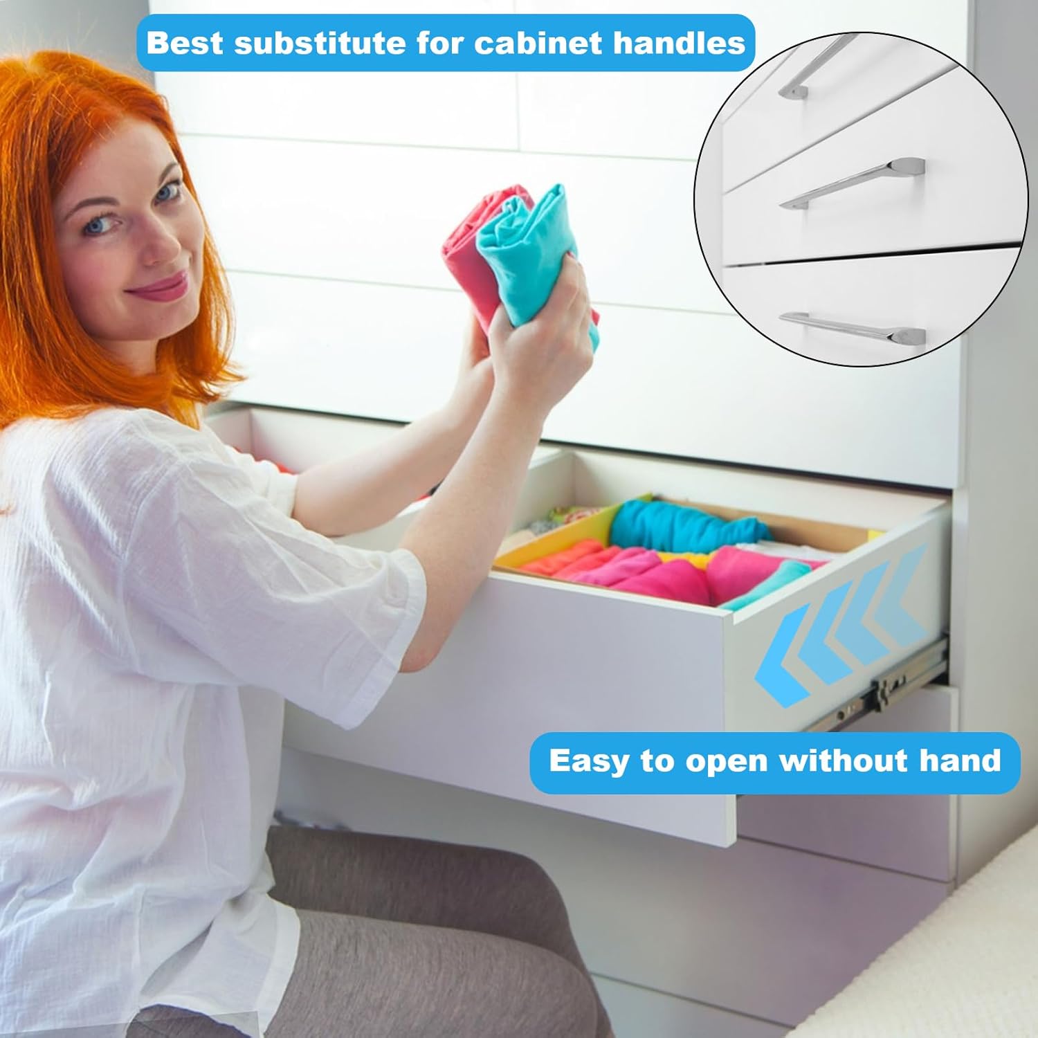 Push to Open Porte Placard, 8 Pièces Poussoir Porte Placard Magnetique, Bouton Poussoir Meuble Cuisine, Amortisseur Ferme Porte Poussant, Rebondeur de - 3