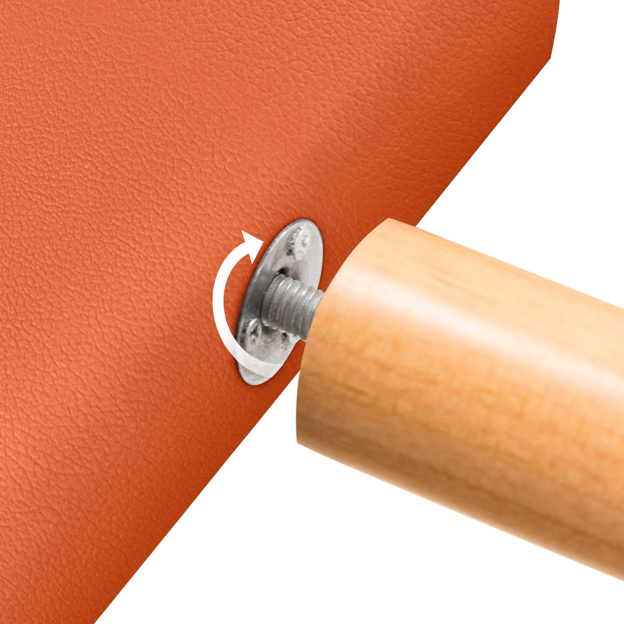 DHOME Cabecero de Polipiel Liso y con Patas cabeceros Cabezal tapizado Cama (Polipiel Naranja, 135cm (Camas 120/135/140)) - 6