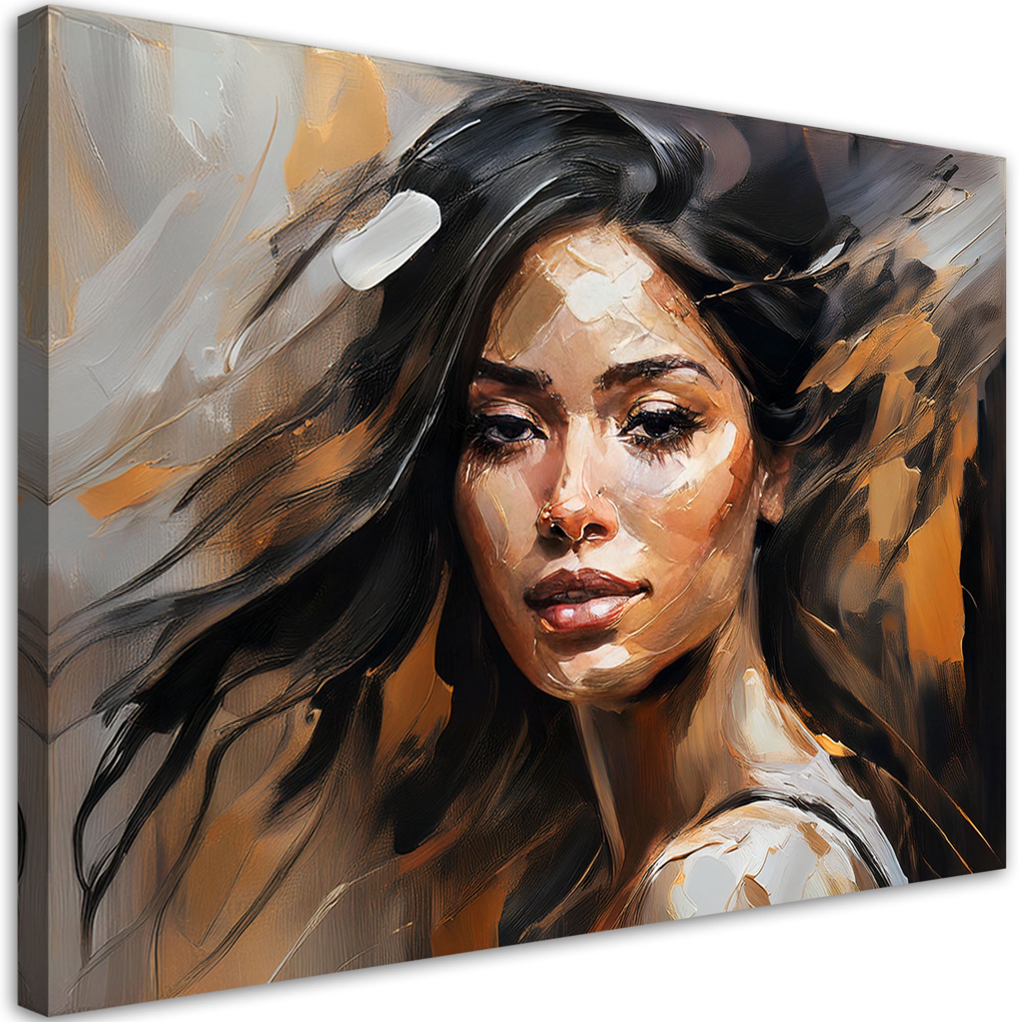 Obraz na płótnie, Kobieta Glamour Brązowy 120x80