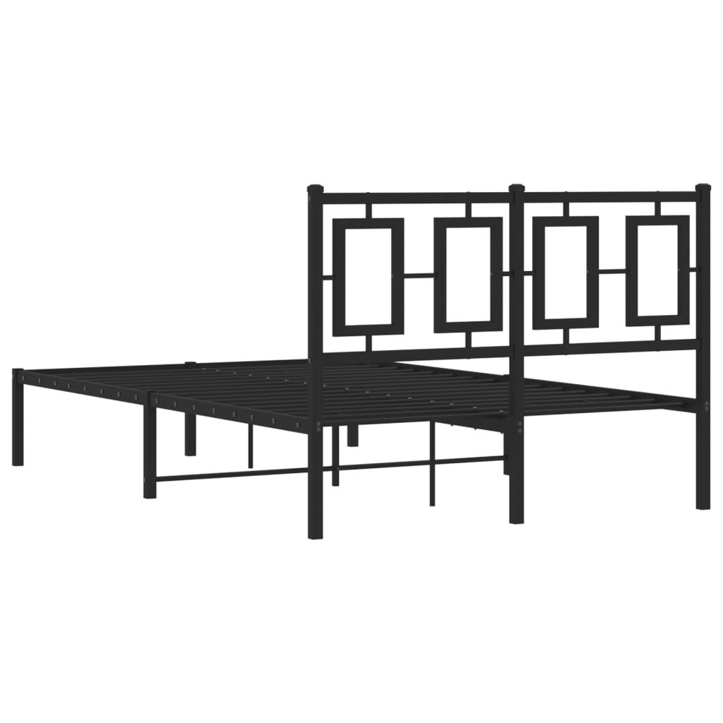 Cadre de lit métal avec tête de lit noir 120x200 cm - 7
